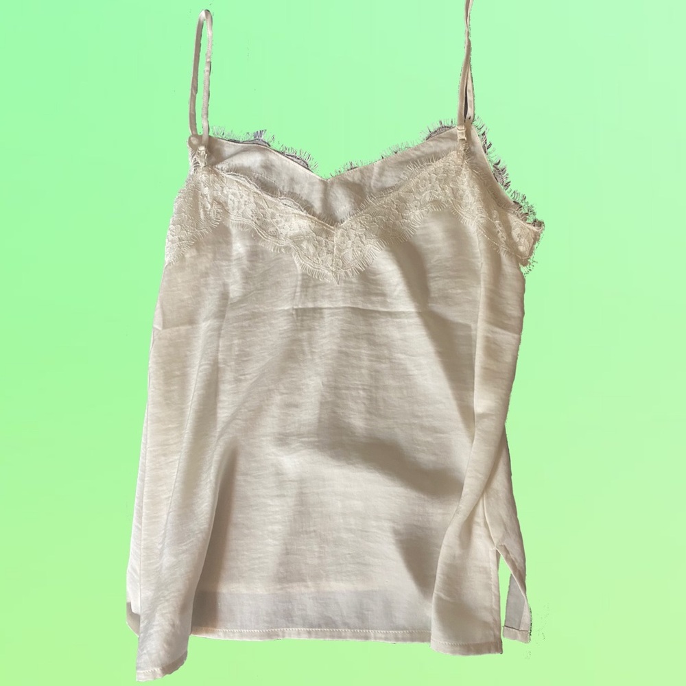 WHITE SATIN TANK TOP